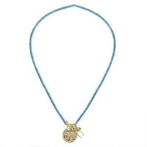 New MAYAMAR genuine Turquoise and Gold Beaded Necklace